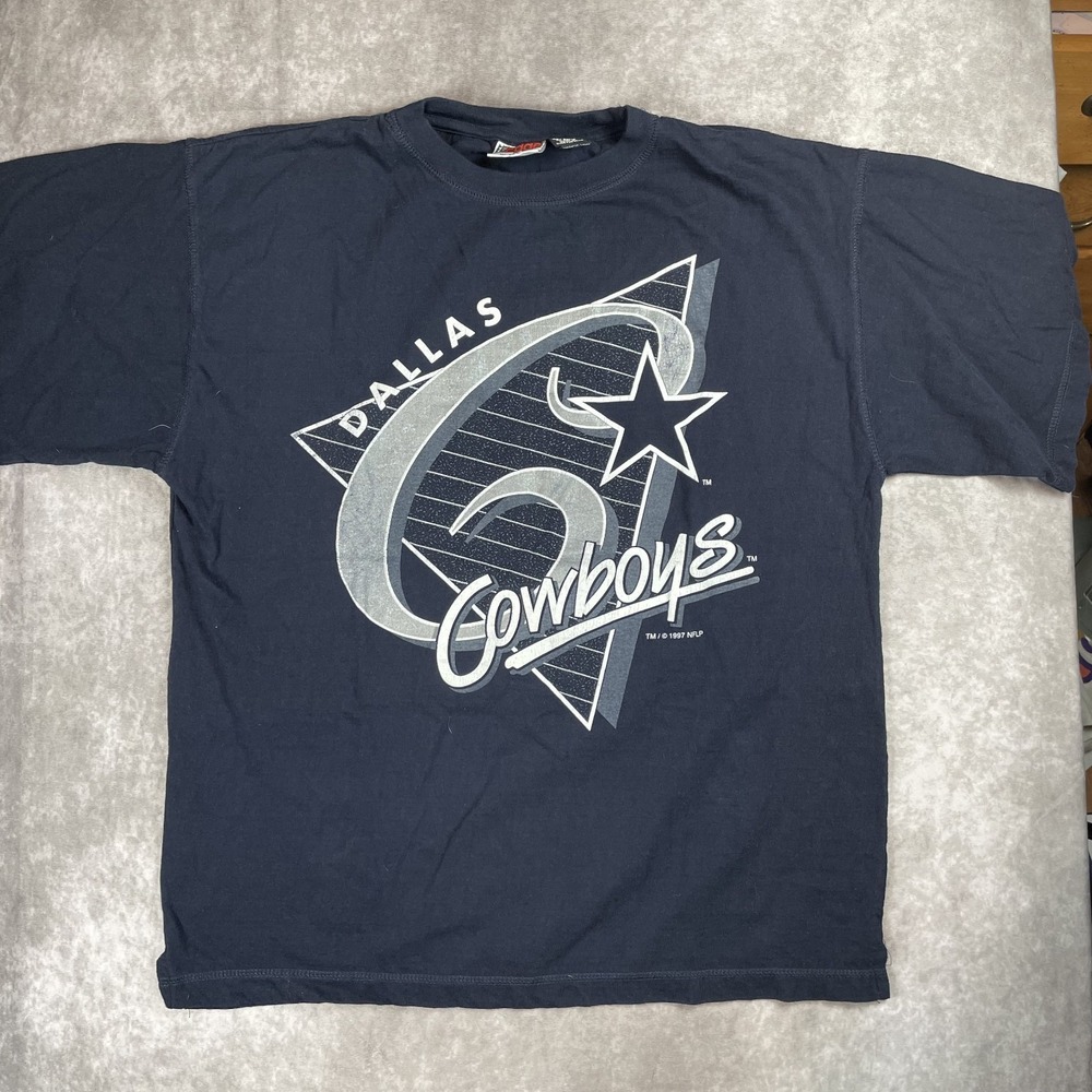 Vtg Dallas Cowboys Shirt Mens XL Blue The Edge‎ 1997 Football Graphic Tee NFL